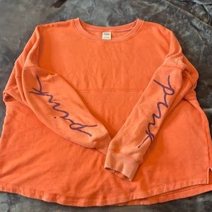 Pink-peach long sleeve pull over